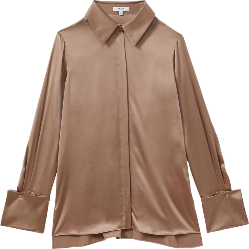 REISS HAILEY Silk Point Collar Shirt